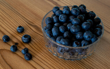 blueberries in a crystal bowl 