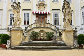 Fototapeta na wymiar Baroque stairs of historical castle in Czech republic