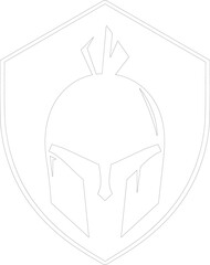 Spartan helmet design outline vector 