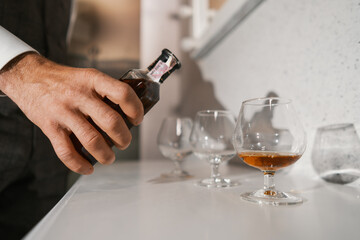 pour a glass of cognac