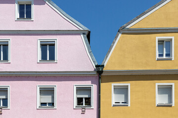 Fototapeta na wymiar house facades and details in the streets of Regensburg, Bavaria