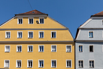 Fototapeta na wymiar house facades and details in the streets of Regensburg, Bavaria