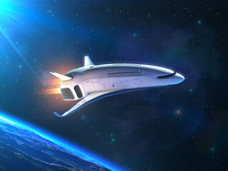 Obraz premium Sci Fi Space Ship 3D Rendering