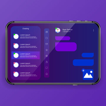 Tablet Chatting Interface Realistic Smartphone Home Screen Style Modern
