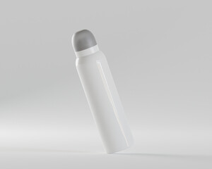 Deodorant-Sprühflaschenmodell mit Kappe, isoliert auf weißem Hintergrund. 3D-Rendering