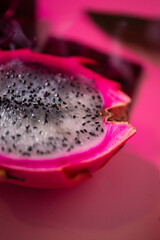 dragon fruit in pink background