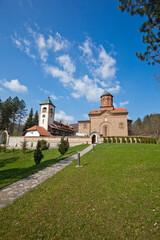 Fototapeta na wymiar Lelic - famous orthodox monastery in village near Valjevo, West Serbia