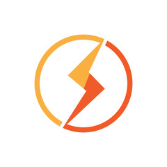 Power lightning logo vector design