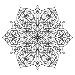 Mandala art decorative background pattern for coloring book