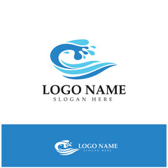 water wave,wave beach vector illustration design logo template