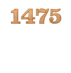 Number 1475 - Piece of wood isolated on white background
