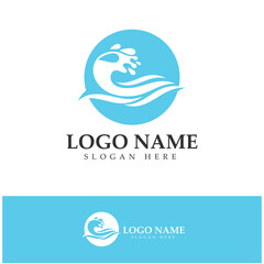 water wave,wave beach vector illustration design logo template