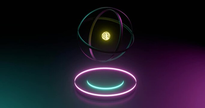 Glowing Light ,Energy Ball animated,Gyroscope ,3D render
