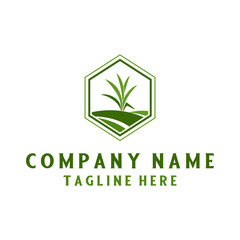 nature vector logo design. plant concept, meadow, sprinkler