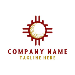golf logo design. elegant golf ball icon for golfer community