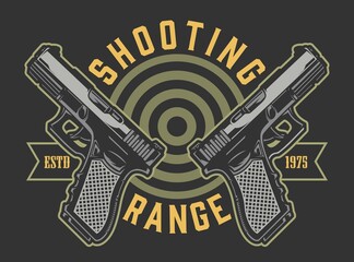 Shooting range vintage element colorful