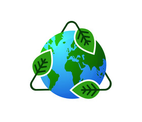 Green Earth logo, icon design template.
