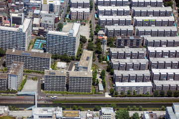 東京都墨田区の文花団地を空撮