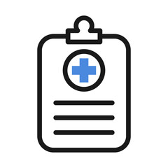 Fototapeta premium Medical record icon, medical report linear vector illustration
