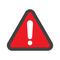 Caution warning sign sticker. Flat Hazard warning vector illustration