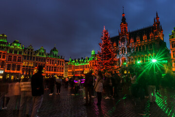 night view of main square of Bruxelles 
