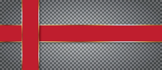 red colored banners with gold frame on transparent background - vector design element	
