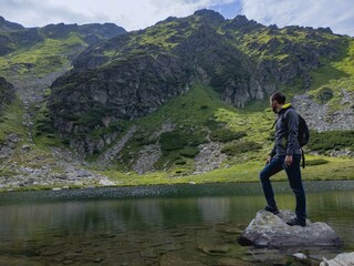 hiker in the mountains