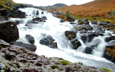 Running water at Sourmilk Gill in the Lake district.
