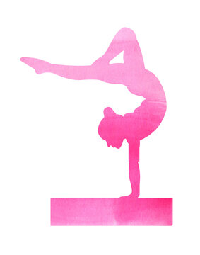 recommend clip art: Silhouette  Gymnast Gymnastics Watercolor