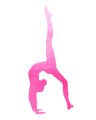 Silhouette  Gymnast Gymnastics Watercolor