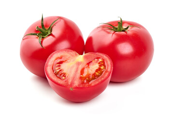 Tomatoes isolated on white background.