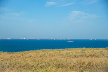 Fototapeta na wymiar Kerch Strait. The strait is the border between Europe and Asia