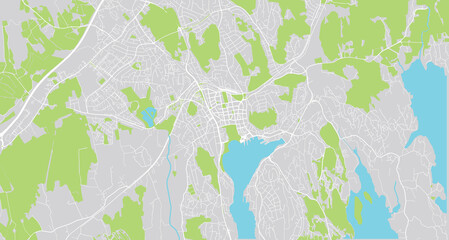 Urban vector city map of Sandefjord, Norway, Europe