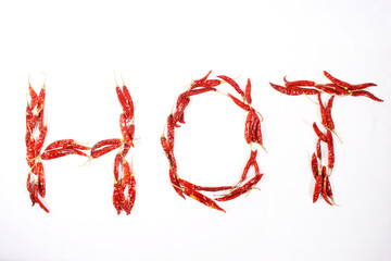 Obraz na płótnie Canvas Very hot dried chili and hot tags