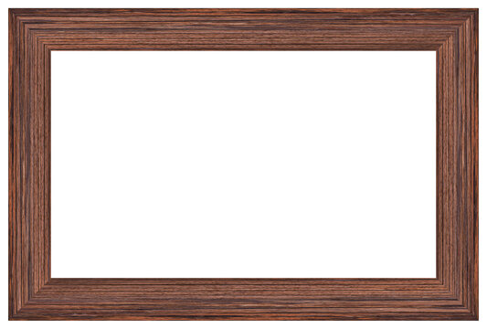Wood frame isolated on white background with clipping path