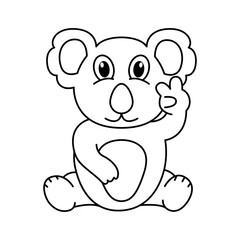Cute koala cartoon coloring page illustration vector. For kids coloring book.