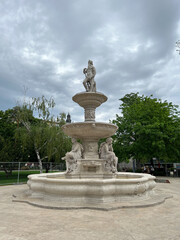 Fototapeta na wymiar Danubius fountain in Elisabeth Square. Budapest, Hungary