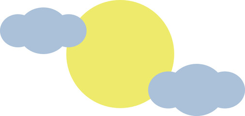 満月と雲　ベクター　eps