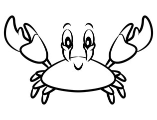 Cartoon illustration of Big Red Crab showing its claws, best for sticker, logo, and coloring book with summer themes