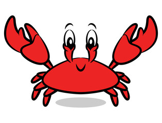 Cartoon illustration of Big Red Crab showing its claws, best for sticker, logo, and mascot with summer themes