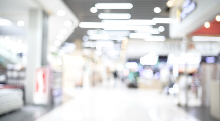 Abstract blur image of shelves for background of marketing. abstract blur image of supermarket background. Shopping mall.