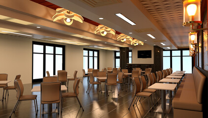 3D Rendering Hotel Restaurant