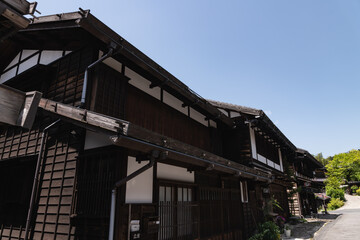 木曽路　妻籠宿の風景