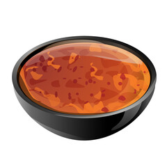 ceramic saucers of various sauces and ketchup, mayonnaise, soy sauce, plum, sweet and sour, spicy, sauce with finely chopped herbs. Oriental cuisine. Japanese, Chinese, Thai cuisine.
