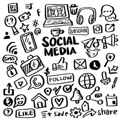Social Media Vector Doodles illustration
