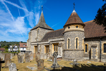 St. Michael and All Angels church in Mickleham, a village in south east England, between the towns of Dorking and Leatherhead in Surrey