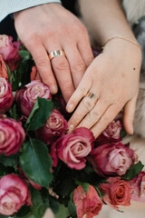 hands of bride and groom