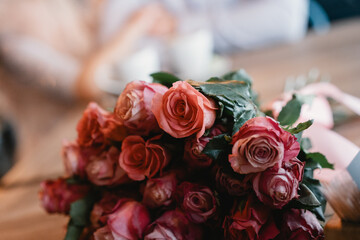 bridal bouquet of roses
