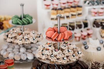 christmas cakes on a table