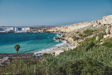 Fototapeta premium view of the coast of island